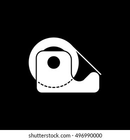 Adhesive Tape Flat Icon On Black Background