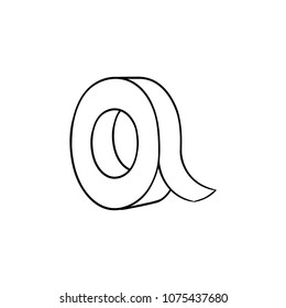 Adhesive tape hand drawn outline doodle icon. Roll of adhesive tape vector sketch illustration for print, web, mobile and infographics isolated on white background.