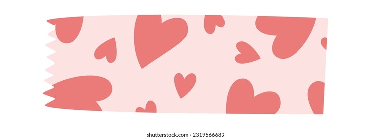 Adhesive Tape With Heats Pattern Vector Illustration