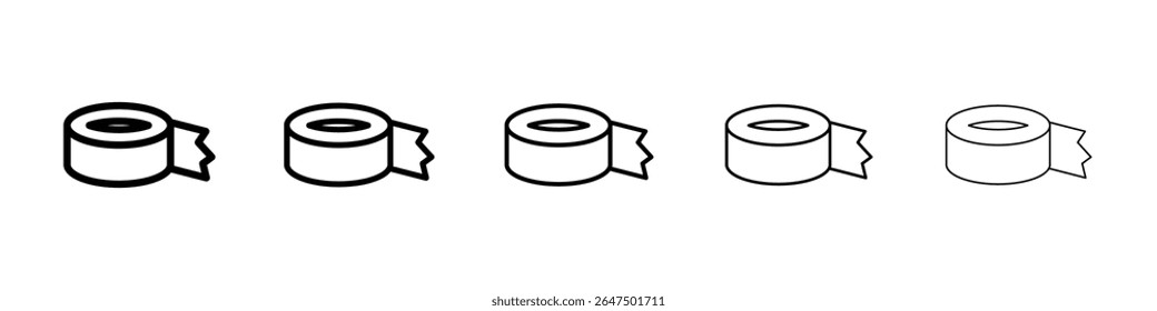 Fita adesiva ícone conjunto gráfico. estilo de linha de traçado moderno