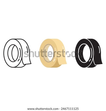 Adhesive Tape Icon Set Vector Design.
