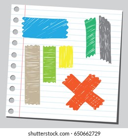 Adhesive tape pieces