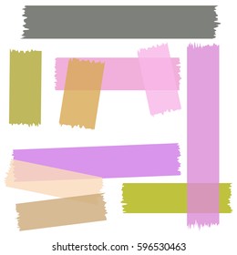 adhesive tape pieces vector set