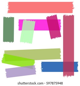 adhesive tape pieces vector set