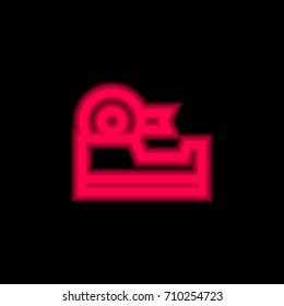 Adhesive tape red glowing neon ui ux icon. Glowing sign logo vector