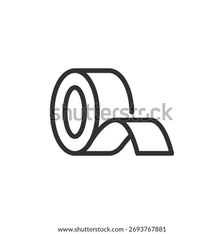 Adhesive tape roll, linear icon. Tool for repair and packaging concept. Line with editable stroke.