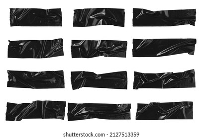 Adhesive tape set isolated on white background. Realistic duct tape. scotch stripes. Vector illustration.