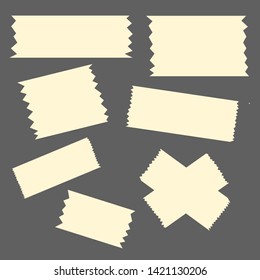 adhesive tape set on dark background. vector illustration