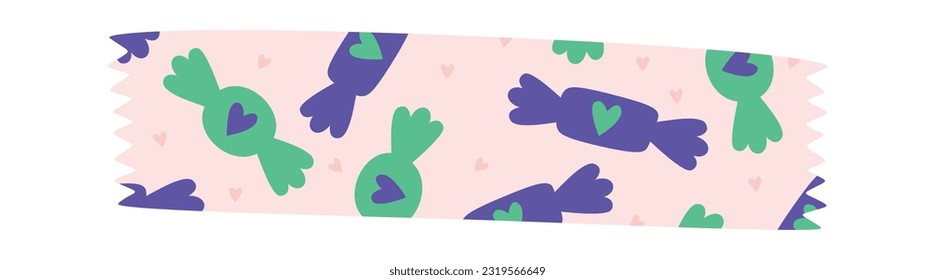 Adhesive Tape With Sweets Vector Illustration
