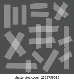 Adhesive tape various pieces realistic vector set