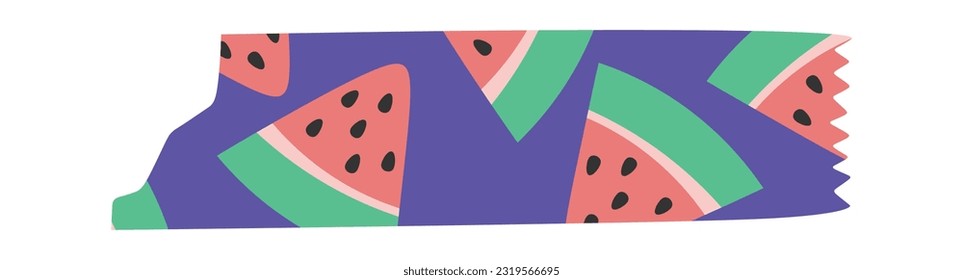 Adhesive Tape With Watermelon Pattern Vector Illustration