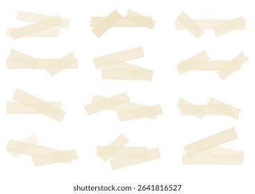 Adhesive tapes set isolated on white background