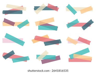 Adhesive tapes set isolated on white background