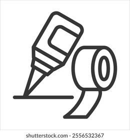 Adhesives Outline Icon Vector Illustration