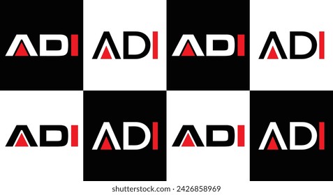 Logo de ADI. Un diseño D I. Carta ADI blanca. ADI, diseño de logotipo de letras A D I. Letra inicial ADI vinculada círculo mayúscula monograma logo.