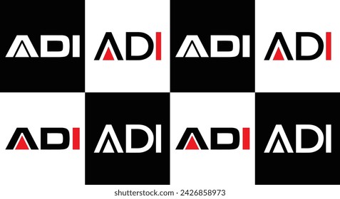 Logo de ADI. Un diseño D I. Carta ADI blanca. ADI, diseño de logotipo de letras A D I. Letra inicial ADI vinculada círculo mayúscula monograma logo.