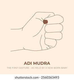 ADI MUDRA. YOGA. Yogic hand gesture. Yoga hand mudra.