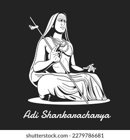 Adi Shankaracharya Indian philosopher silhouette