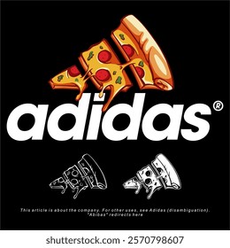 ADIDAS logo Type vector pizza merch design Tshirt