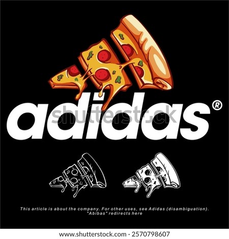 ADIDAS logo Type vector pizza merch design Tshirt