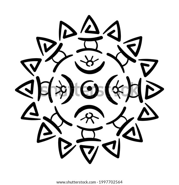 Adinkra Symbols Round Vector Illustration Ancient Stock Vector Royalty Free 1997702564