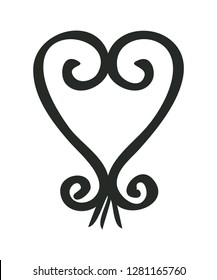 Adinkra Vector illustration: Sankofa Heart Symbol isolated.