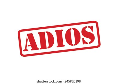 ADIOS  Red Rubber Stamp vector over a white background.