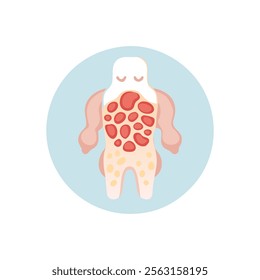 Adipose Tissue Anatomy Icon for Education