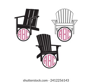 Adirondack chair, Beach Summer Adirondack chair, Chairs silhouette