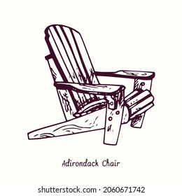 Adirondack Chair. Ink  doodle drawing with inscription