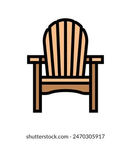 adirondack chair outdoor furniture color icon vector. adirondack chair outdoor furniture sign. isolated symbol illustration