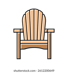 adirondack chair outdoor furniture color icon vector. adirondack chair outdoor furniture sign. isolated symbol illustration