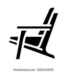 adirondack chair outdoor furniture glyph icon vector. adirondack chair outdoor furniture sign. isolated symbol illustration