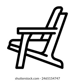 adirondack chair outdoor furniture line icon vector. adirondack chair outdoor furniture sign. isolated contour symbol black illustration