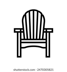 adirondack chair outdoor furniture line icon vector. adirondack chair outdoor furniture sign. isolated contour symbol black illustration