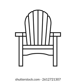 adirondack chair outdoor furniture line icon vector. adirondack chair outdoor furniture sign. isolated contour symbol black illustration