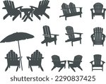 Adirondack chair silhouette, Adirondack chair SVG, Chairs silhouette