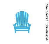 Adirondack chair vector in blue