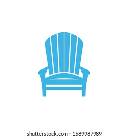 Adirondack chair vector in blue
