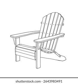 Adirondack chairs hand sketch. Rustic adirondack chairs showcase a comfortable outdoor seating elegantly. Outdoor furniture concept