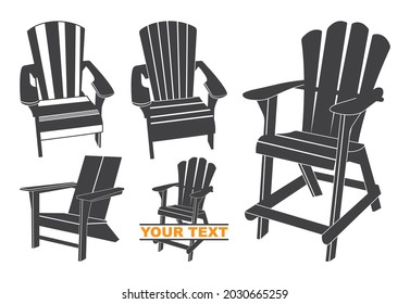 Adirondack chairs vector, Chair Clipart, Adirondack chairs Illustration