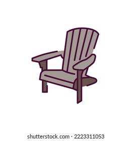 Adirondack color line icon. Pictogram for web page