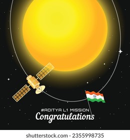 Aditya L1 Mission Congratulations Illustration ISRO Mission India, India's Sun Mission