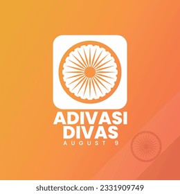adivasi divas, august 9, social media post, web, poster, background, greeting card, banner concept, suitable for sale, vector illustration.