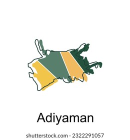 Mapa adiyaman sobre fondo blanco, icono plano del mapa de Turquía, plantilla de diseño de ilustración vectorial