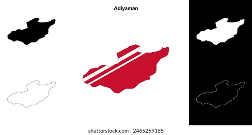Adiyaman province outline map set