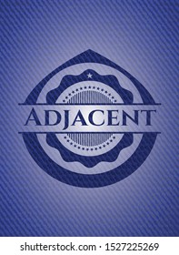 Adjacent badge with jean texture. Vector Illustration. Detailed.