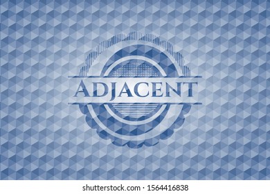 Adjacent blue polygonal emblem. Vector Illustration. Detailed.