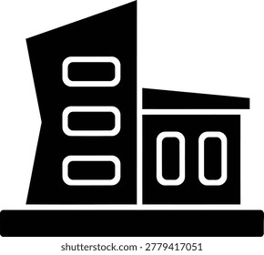 Adjacent Buildings Icon on Shared Base for Urban Property Concepts