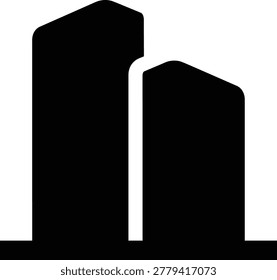 Adjacent Modern Skyscraper Icon for Urban Skyline and Business